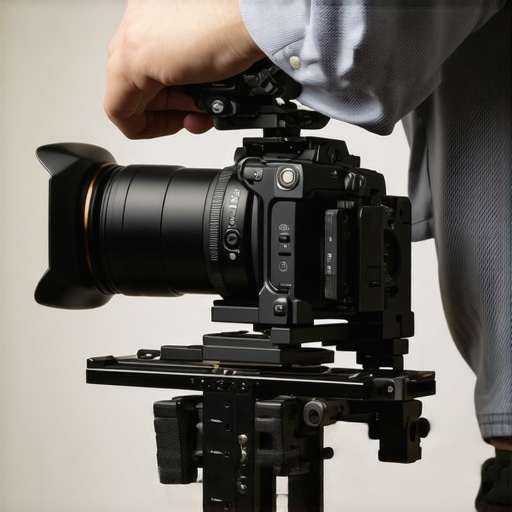 Filmmaker fine-tuning a modular camera rig with lightweight components