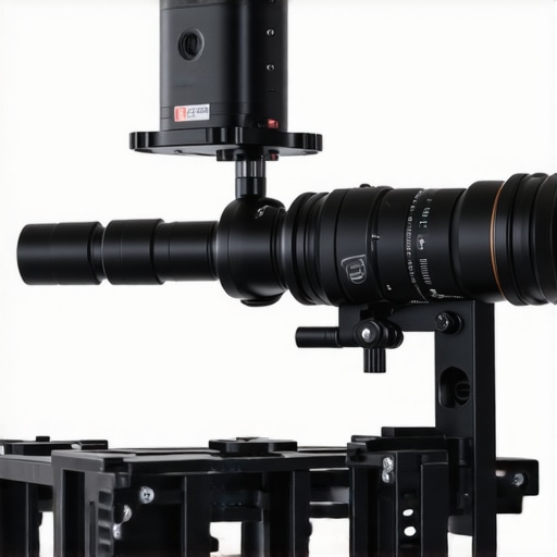 Professional camera rig with ergonomic design, modular setup, and adjustable support in a studio