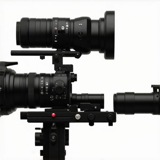 A customized camera rig with modular accessories and stabilization gear for professional filmmaking.