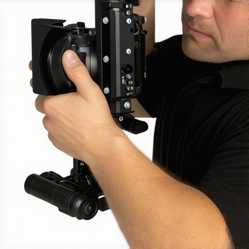 Filmmaker attaching accessories to a modular camera support rig
