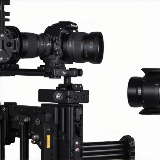 Camera rig with handles, cage, and accessories for professional filmmaking