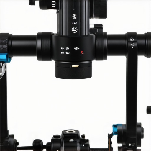 A close-up of a professional camera rig showing cable clamps and support accessories stabilizing cables to protect ports.