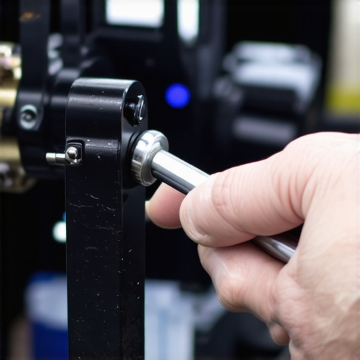 Close-up of a hand tightening a 15mm rod clamp with a torque wrench showing stability measures