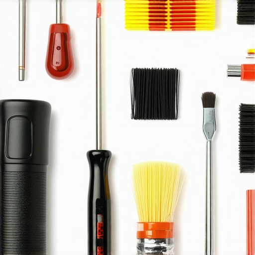 Camera Rig Maintenance Tools A professional filmmaker's toolkit including screwdrivers, torque wrench, and cleaning cloths arranged neatly for camera rig maintenance.