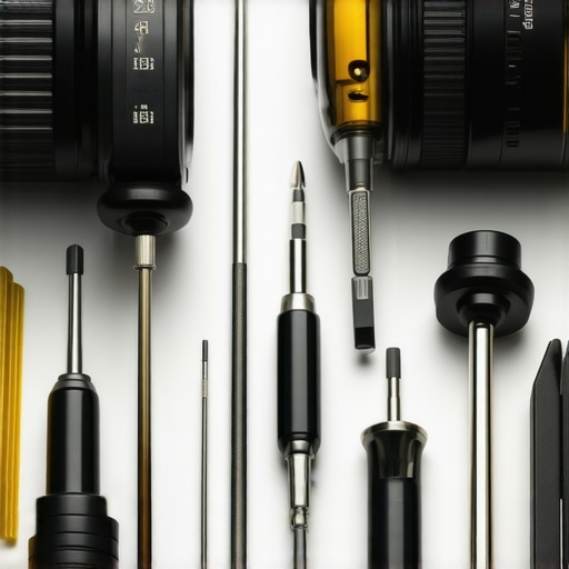 A detailed image showcasing screwdrivers, grease, and camera rig components for maintenance and upgrades.
