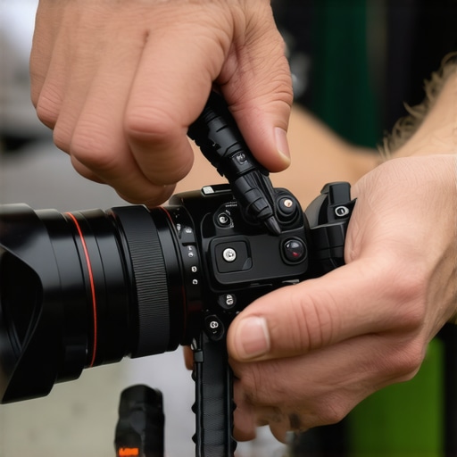 A person tightening bolts on a camera top handle to prevent wobble